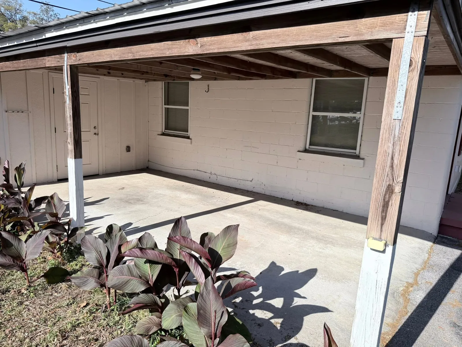 Covered patio after cleanup