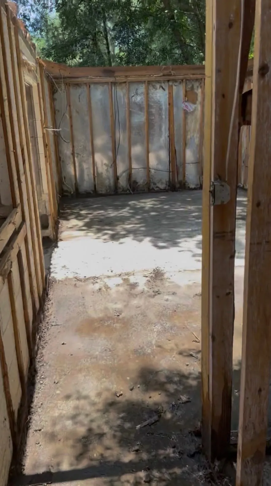 Outdoor surface before cleanup