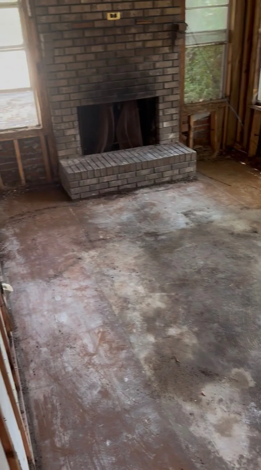 Outdoor surface after cleanup